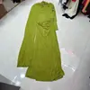 Vestido de punto Nanyou europeo y americano con diseño de chal asimétrico, vestido de noche calado, vestido largo