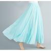 42 colores en stock Falda Japonesa Lotte Explosiva talla grande de Algodón y Lino Cintura Elástica Lino Color Sólido Corte A Largo