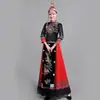 Nova Roupa Shes Feminina Jingning Minoridade Étnica Vestido de Casamento Adorno de Cabeça Roupa Bordada Tamanho Grande Outono e Inverno Vestido Longo Miao