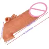 Manga de silicona con doble bloqueo para pene artificial, agrandada y alargada, con tirantes de lobo, juguetes para parejas.