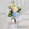Nuevos tiradores de puerta florales versátiles para respaldo de silla de boda al aire libre, decoraciones florales para escaleras, decoraciones para coche de boda en la iglesia y accesorios florales artificiales.