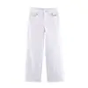 Ropa de Mujer 2026 Verano Nuevo Estilo Moda Europea y Americana Versátil Jeans de Pierna Ancha de Cintura Alta 6147120 Azul Claro