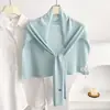 Bufanda de Punto de Color Sólido Nueva con Chal de Lana para Mujer, Protector de Cuello Versátil para Habitaciones con Aire Acondicionado en Verano, Calentador de Cuello para Exteriores