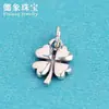 S925 Prata Yintai Retro Trevo da Sorte de Quatro Folhas Pingente Pulseira Colar Anel DIY Acessórios de Joia Material Atacado