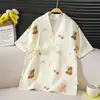 Bata de noche de Gasa de Algodón Clase A para Niños, Estilo Delgado de Verano, Dibujos Animados Transpirable que Absorbe la Humedad Ropa de Casa para Niños Mayores