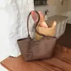 Bolso Tejido de Gran Capacidad para Viajes Diarios Nuevo Estilo 2026 Bolso de Hombro Sencillo Bolso Tote de Color Sólido a la Moda Personalizado