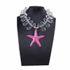 Moda Playera Casual Transfronteriza Europea y Americana Estilo Océano Exagerado Aleación Impresión Pintura en Spray Estrella de Mar Cangrejo Colgante Collar para Mujer