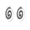 Pendientes de engranajes exagerados europeos y americanos para mujer, estilo étnico vintage, con espirales y aleación antigua.