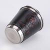Suministro de Fábrica Vasos de Vino de Acero Inoxidable Cubiertos en Cuero de 70 ml con Empaque de Cuero, Juegos de Vino Metálicos Pequeños, Copas de Vino Pequeñas, Regalos Empresariales