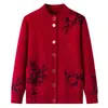 Colección de otoño e invierno de ropa exterior cálida, con forro polar y engrosada para mujeres de mediana edad y mayores, incluyendo tops cálidos, suéteres y cárdigans - estilos nuevos