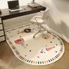 Tapete de Chão para Mesa Curva Desenho Animado Absorvente e Resistente a Manchas Antiderrapante Tapete de Proteção de Piso para Casa Tapete para Cadeira de Computador de Estudo