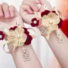 Flor de Pulso para Madrinha Flor de Mão de Alto Nível para Noiva e Irmãs Casamento Mori Casamento Super Fada Pulseira Flor Coreana