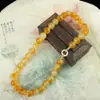 Colar de Jade Quartzito 14mm Conjunto de Corrente para Mãe Novo Estilo Chinês Corrente para Clavícula Contas Redondas Jade Multicolorido Amazon