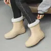 Zapatos de lluvia de moda de caña corta transfronterizos para mujer, para usar en exteriores, zapatos de agua Joker, suela blanda, botas cómodas, antideslizantes, zapatos de goma para cocina, Dama