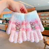 Guantes de Kuromi para Niños Guantes Cálidos de Invierno para Niñas Pequeñas Lindos Guantes sin Dedos de My Melody para Niñas y Bebés para Proteger Contra el Frío y el Viento