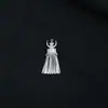 Pendientes de Imitación de Plata Estilo Étnico, Accesorios de Plata con Borlas Étnicas Miao y Dong, Materiales DIY Estilo Antiguo Hanfu, Accesorios Hanfu