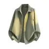 Camisa Holgada de Color Degradado con Cuello Solapa para Hombre, Nueva Chaqueta Top Versátil de Manga Larga Estilo Ropa de Trabajo de Otoño