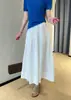 Saia Evasê Atmosférica e Leve de Linho Tencel com Toque Fresco, Saia Longa Emagrecedora de Cintura Alta para Mulheres, Novo Modelo 2026 H062309