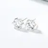 Pendientes de Plata de Ley 925 con Seis Garras y Circonita para Mujer Estilo Coreano Personalidad Simple Chapados en Oro de 18K Pendientes para Adelgazar el Rostro Redondo Joyería