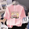 Camiseta de Moda Estilo Princesa de Dibujos Animados Coreanos Dulces de Manga Corta para Verano para Niñas y Niños Pequeños