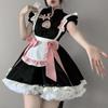 Vestido de Conejita Caliente traje de sirvienta japonesa secundario Lolita hueco cheongsam chino uniforme sexy 8662