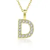 Amazon transfronterizo nuevo collar con incrustaciones de circonita de diamantes completos 26 letras inglesas femenino acero de titanio colgante DIY cadena de clavícula