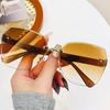 Nuevas gafas de sol de moda sin marco de vanguardia para mujer, gafas de sol modernas con protección UV para hombre, gafas de sol con degradado marino a prueba de sol
