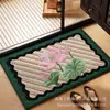 Alfombra de piso estilo tejido retro hecha de lodo de diatomeas suave, absorbente y resistente al desgaste, adecuada para entradas de baño y entradas de inodoro.