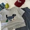 Bordado en Toalla Ropa Infantil Verano Nueva Camisetas de Manga Corta para Niños y Niñas Tops Casuales Bordados Lindos de Moda para Niños