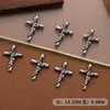 Decoraciones transfronterizas para uñas estilo punk retro de cruz oscura, accesorios para uñas de Halloween, adornos de pedrería en forma de corazón, venta al por mayor