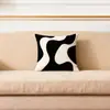 Funda de Almohada Geométrica Digital en Blanco y Negro de Venta Caliente en Temu para Decoración de Interiores Cojín de Sofá Funda de Almohada de Oficina en Stock