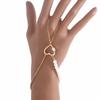 Pulsera de perlas artificiales estilo punk amoroso popular transfronteriza europea y americana personalidad exagerada pulsera de cadena de dedo de metal para mujer