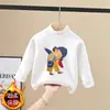 Camiseta Térmica de Forro Polar Base para Niñas, Nuevo Estilo Otoño/Invierno 2026, Manga Larga, Cuello Semi-Alto, Top Cálido para Bebé Niña