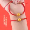 Pulsera de Hilo Rojo al por Mayor para el Año del Caballo con Cuentas de Cristal Dorado Real, Estilo Estudiante, Ajustable en Ambas Direcciones, Pulsera del Año del Zodiaco