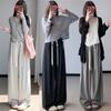 Pantalones de otoño e invierno para embarazadas, con punto de onda, de arroz glutinoso, para después del parto, sueltos, adelgazantes, para caminar en el tiempo libre, suaves y encerados, con piernas anchas.