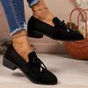 Zapatos de Cuero Suave Individuales para Mujer, Nuevos Modelos de Primavera y Otoño, Punta Redonda, Suela Plana, Suela Suave, Cómodos, Talla Grande, Sin Cordones, Transpirables, Zapatos Cómodos para Ir al Trabajo para Mujer