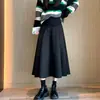 Falda Larga de Maternidad Primavera Otoño 2026 Nueva Casual Versátil Estilo Maternidad Soporte Abdominal Cintura Elástica Ajustable Falda de Línea A