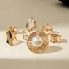 Joyería Europea y Americana Geométrica Ins Estilo Metálico Exagerado Anillo de Perla Personalizado Dulce y Fresco Conjunto de Anillos Abiertos de Línea