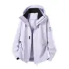 Jaqueta Casuais ao Ar Livre à Prova de Vento Softshell Camada Única Fina com Capuz Corta-Vento Personalizado Camiseta Publicitária Estampa Roupa de Trabalho