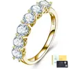 Amazon Etsy Temu Venta Caliente Transfronteriza Nuevo Anillo de Lujo Redondo de Moissanita de Plata S925