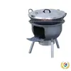 Novo Modelo de Fogão a Lenha Espesso para Áreas Rurais, Fogão Portátil Móvel a Lenha para Uso Doméstico com Panelas Grandes