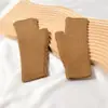 Luvas de Lã Tricotadas de Meio Dedo Curtas para Homens e Mulheres Estudantes Fofas Outono e Inverno Aconchegantes para Escrever ins Tendência