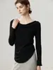 Suéter de Cachemira para Bebé Pequeño Otoño/Invierno Nuevo Estilo de Un Hombro Diseño Irregular Suéter de Punto a la Moda Capa Base