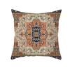 Nueva Funda de Cojín Estilo Bohemio Patrón Retro Terciopelo Piel de Melocotón Flor Copiada Flor Cruzada Decoración de Cojín de Sofá Transfronterizo
