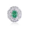 Anillo de Plata S925 Baphne Jewelry Más Vendido con Gema Imitación Esmeralda para Mujer Anillo de Diamante de Alto Carbono Paraibaho