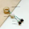 Anillo de Correr Bodhi Accesorios para Pulseras Raíz de Bodhi Jade Blanco Natural Flor de Loto Fruta de Marfil Colgante Borla