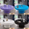 Mesa de Billar Redonda Villa, Mesa de Nueve Bolas para Entretenimiento en Bar Interior, Mesa de Billar Multifuncional Tres en Uno Negra Ocho Comercial