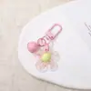 Pingente de chaveiro de flor de resina transparente oca na cor dopamina DIY acessório criativo para bolsa decoração