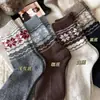Calcetines Retro Escandinavos de Otoño e Invierno con Copo de Nieve Fair Isle para Mujer, Calcetines de Media Caña, Calcetines Estilo Preppy, Negro, Blanco, Gris, Simples y Versátiles