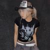 Personalidad Europea y Americana Street Fashionistas Camiseta de Manga Corta Estampada Gótica Oscura 2023 Top Spice Girl Ajustado con Ombligo Descubierto